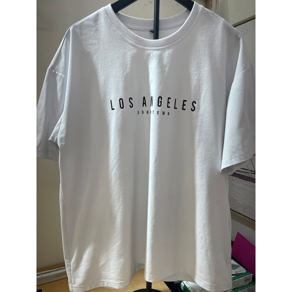 Los Angeles Downtown Graphic T-Shirt‎ Mens XL White Short Sleeve Crewneck Tee